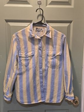 Together Blue and Cream Striped Button-Down Shirt